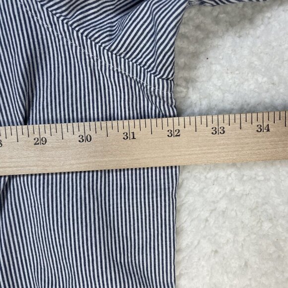 Izod Shirt Men's 4XL Gray White Striped Cotton Long Sleeve Embroidered Pocket - Picture 3 of 9